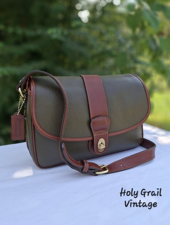 Coach Handbags - VTG 1995 Coach Glenwood Sheridan Olive/British Tan Shoulder/Crossbody Bag #4225